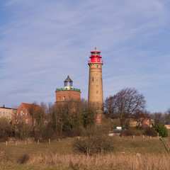 Fototapeta na wymiar Die Leuchttürme am Kap Arkona auf Insel Rügen