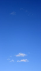 Small clouds and blue sky.