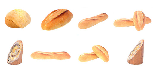 Traditional homemade round bread isolated on a white background