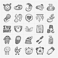 doodle baby icon sets