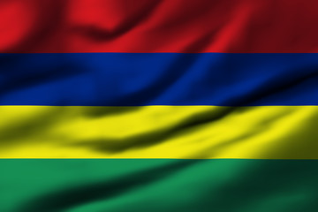 Waving flag, design 1 - Mauritius