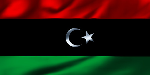 Waving flag, design 1 - Libya