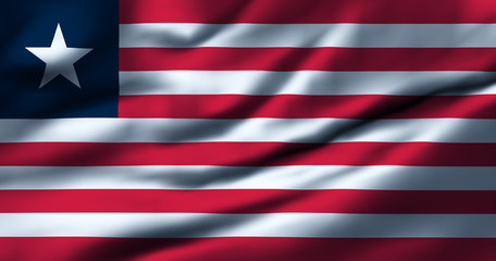 Waving flag, design 1 - Liberia