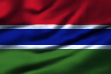 Waving flag, design 1 - Gambia