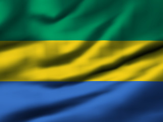 Waving flag, design 1 - Gabon