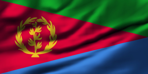 Waving flag, design 1 - Eritrea