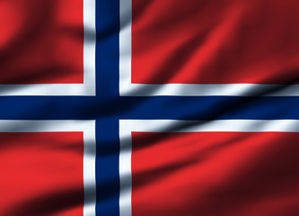 Fototapeta premium Waving flag, design 1 - Norway