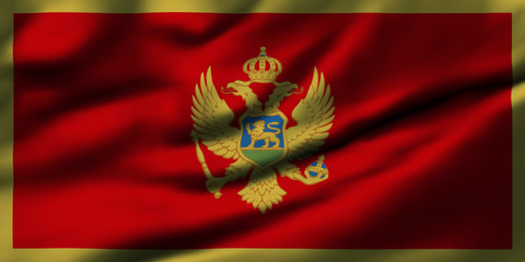Waving flag, design 1 - Montenegro