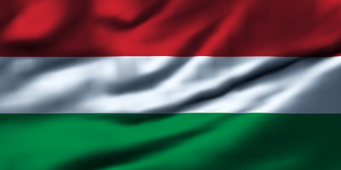 Waving flag, design 1 - Hungary
