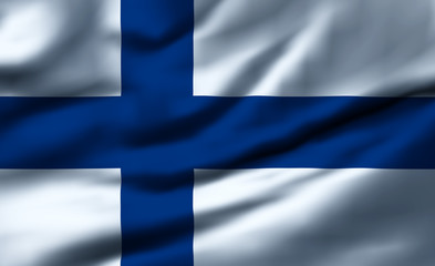 Obraz premium Waving flag, design 1 - Finland
