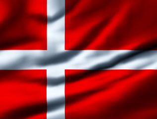 Obraz premium Waving flag, design - Denmark