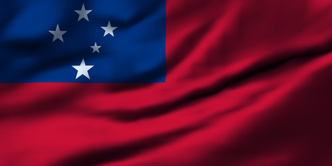 Waving flag, design 1 - Samoa