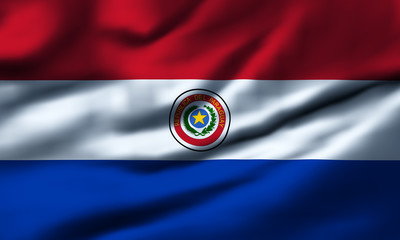 Fototapeta premium Waving flag, design 1 - Paraguay