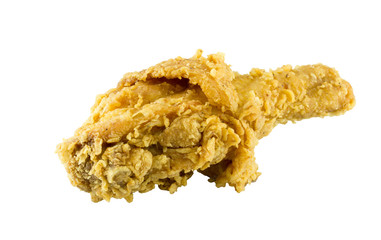 Fried chicken on white background.