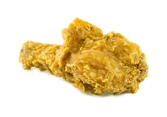 Fried chicken on white background.