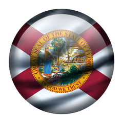 Illustration with waving flag button - Florida