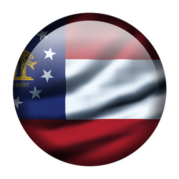 Illustration with waving flag button - Georgia