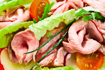 salad with grilled pork  fillet