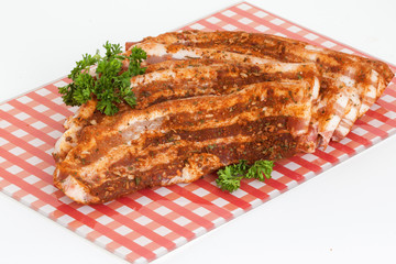 Tranches de poitrine de porc marinées à la mexicaine