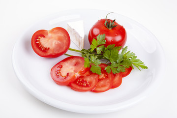 Tomaten, Käse und Petersilie