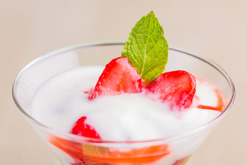 Strawberry Yogurt close up