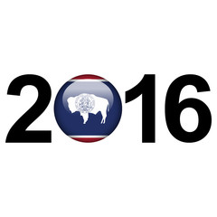 Flag button - Wyoming