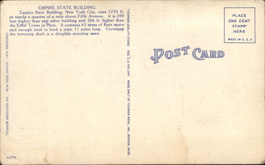 Backside of postcard