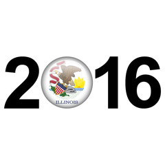 Flag button - Illinois