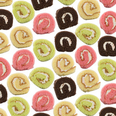Colorful sliced roll cake