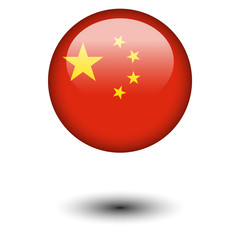 Flag button illustration - China