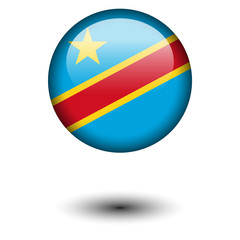 Fototapeta premium Flag button illustration - Democratic Republic of the Congo