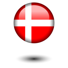 Obraz premium Flag button illustration - Denmark
