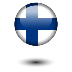 Obraz premium Flag button illustration - Finland
