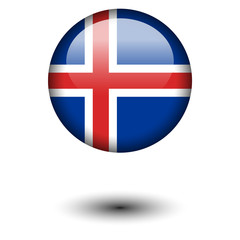 Obraz premium Flag button illustration - Iceland
