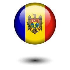 Obraz premium Flag button illustration - Moldova