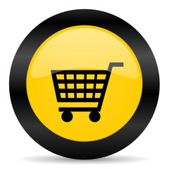 cart black yellow web icon