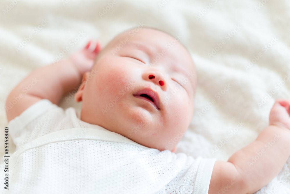 Sticker Sleeping baby close up