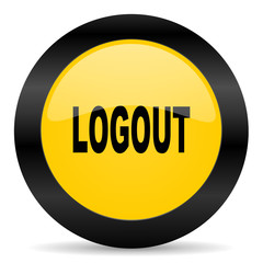 logout black yellow web icon
