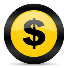 dollar black yellow web icon