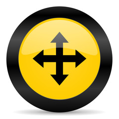 Obraz premium arrow black yellow web icon