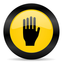 stop black yellow web icon