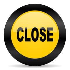 close black yellow web icon