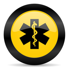 emergency black yellow web icon