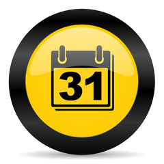 calendar black yellow web icon