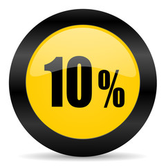 10 percent black yellow web icon