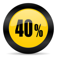 40 percent black yellow web icon