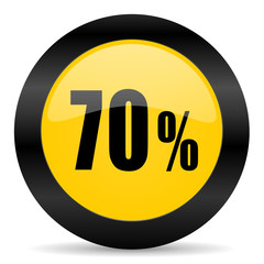 70 percent black yellow web icon