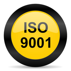 iso 9001 yellow web icon