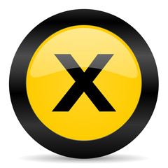 cancel black yellow web icon