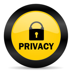 privacy black yellow web icon